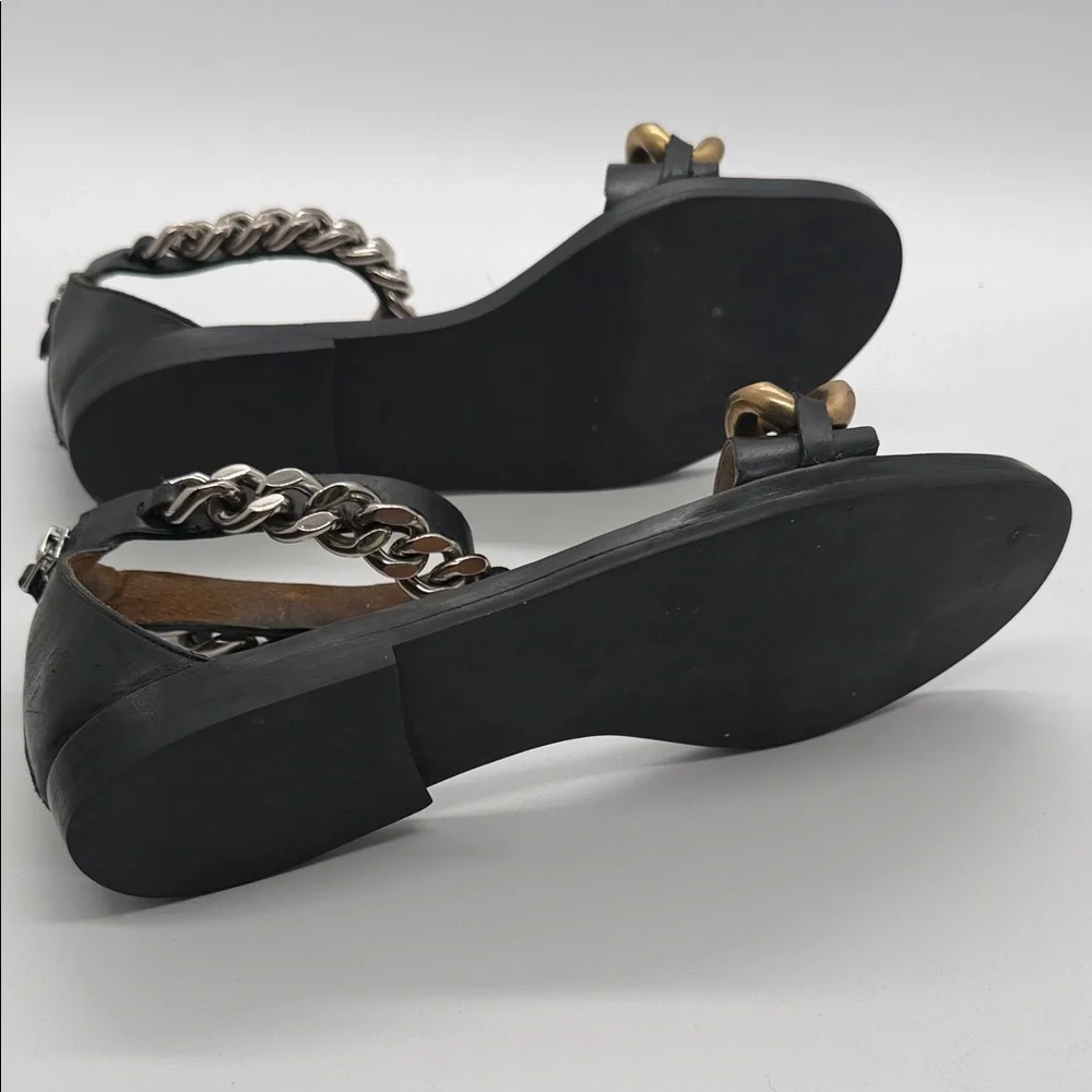 Stella McCartney Black Sandals with Gold and Silver Chain Detail - Picture 7 of 8